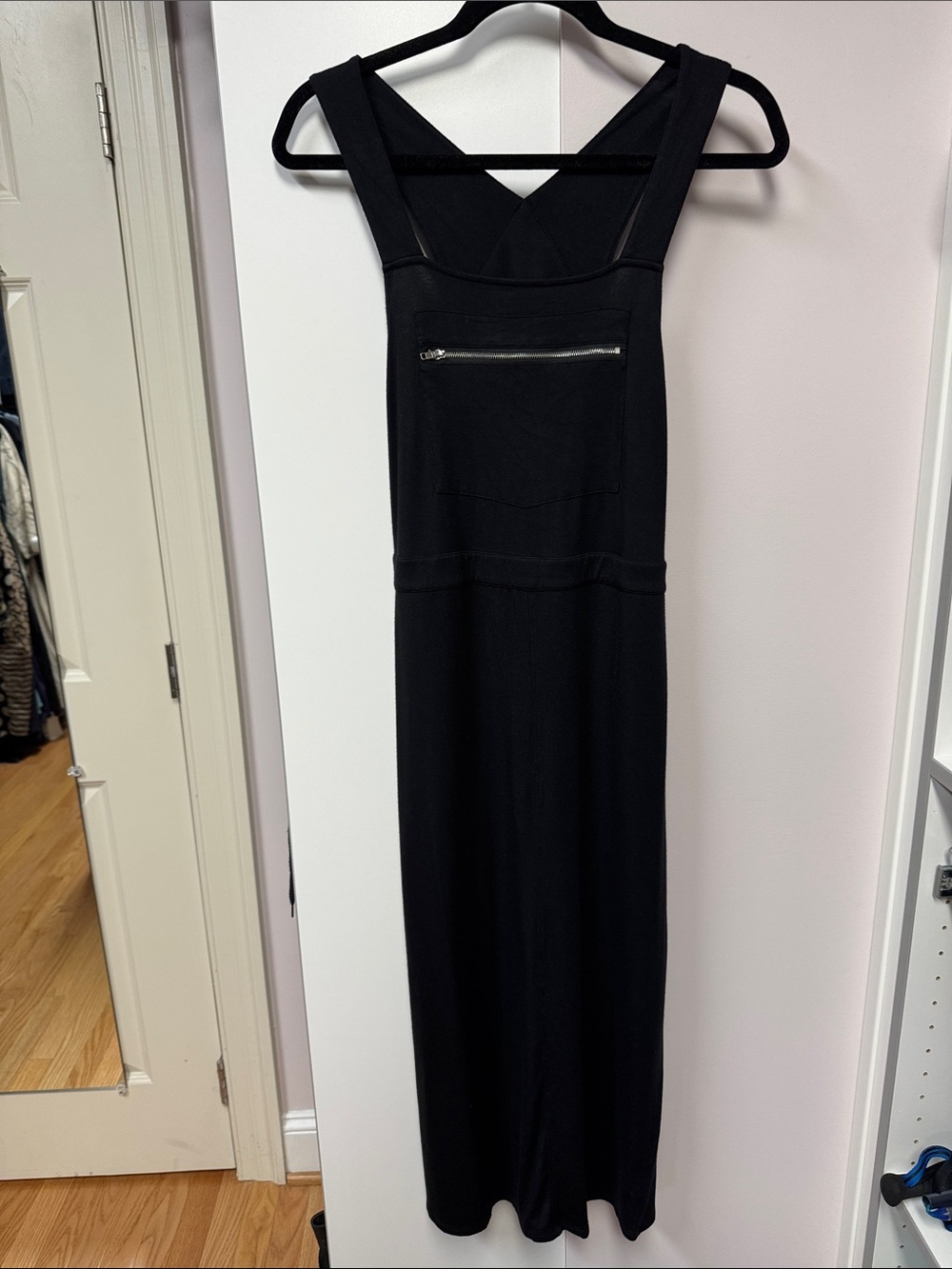 RacerBack Long Dress w/Front Zippered Pocket, sz L